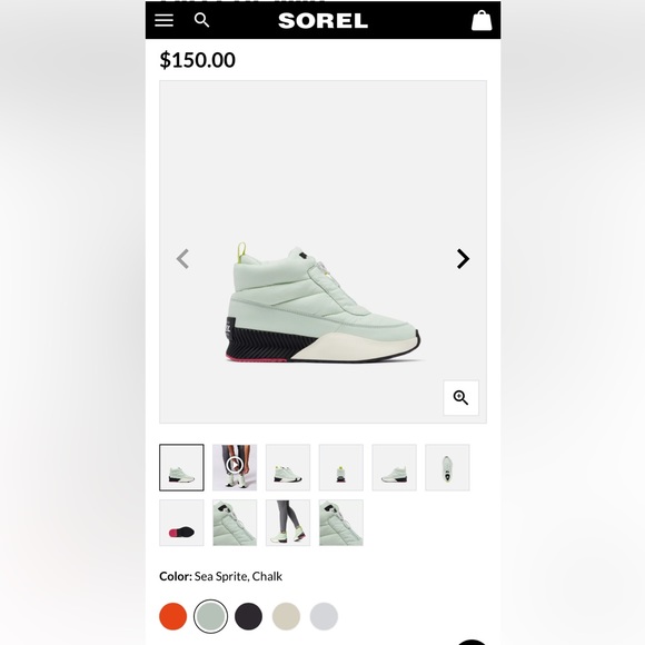 Sorel Out N About III Waterproof Puffy Zip Boots ✨ Sea Sprite + Chalk Size 11 - Picture 7 of 11